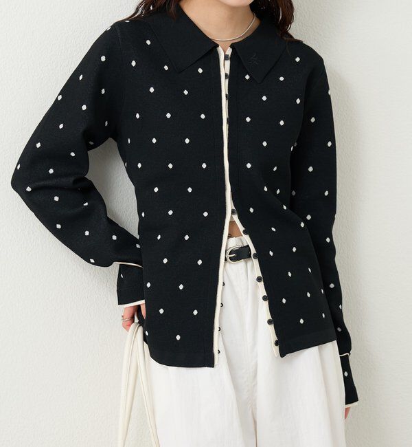  「長袖ポロニット」|カーディガン|