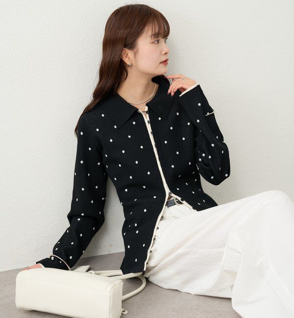  「長袖ポロニット」|カーディガン|