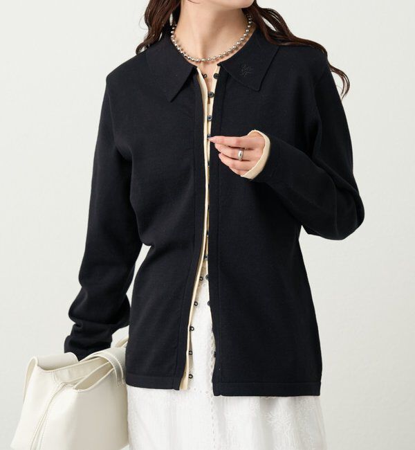  「長袖ポロニット」|カーディガン|