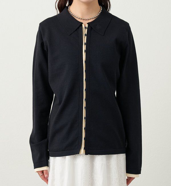  「長袖ポロニット」|カーディガン|