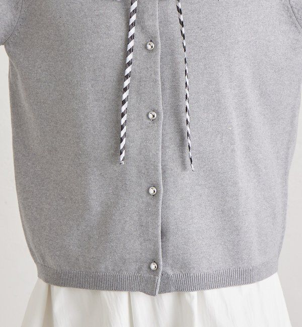  「ギンガムチェック襟付きカーディガン」|カーディガン|