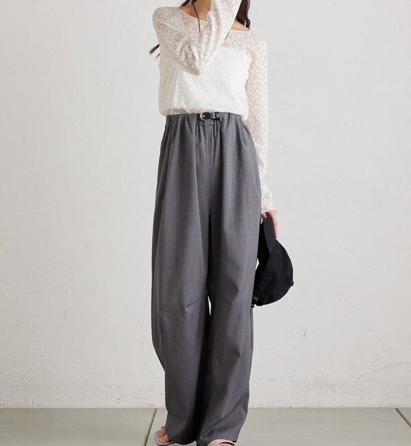  「シャイニーレースロングTシャツ」|Tシャツ・カットソー|