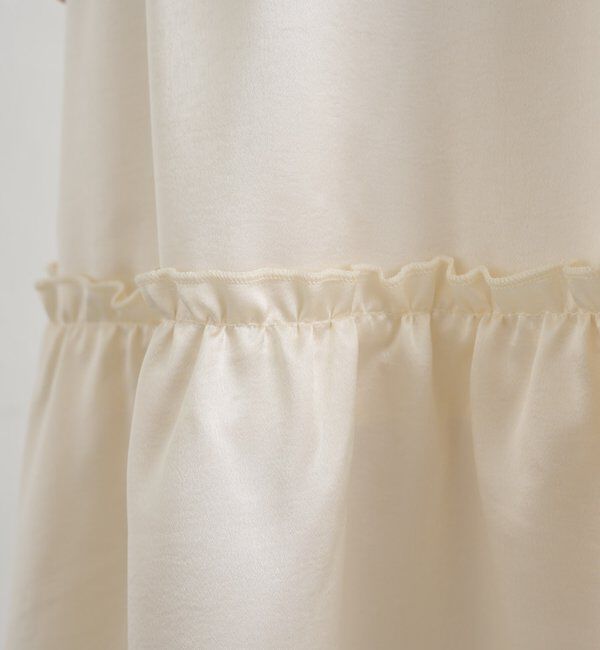  「サテンティアードミドルスカート」|スカート|