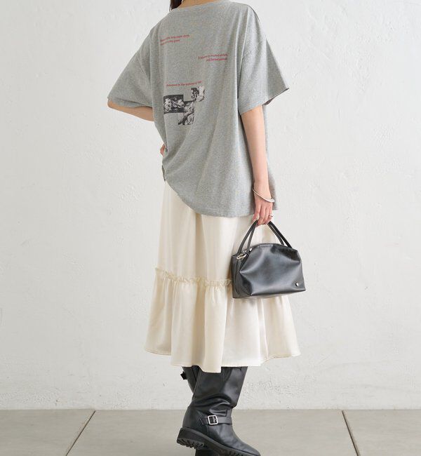  「サテンティアードミドルスカート」|スカート|