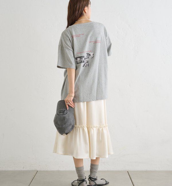  「サテンティアードミドルスカート」|スカート|