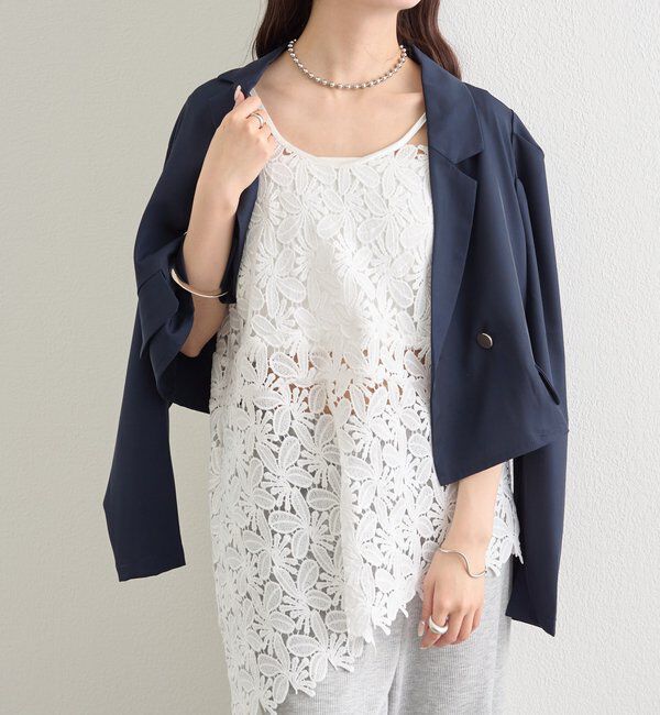  「リーフレースキャミ」|キャミソール|オフホワイト