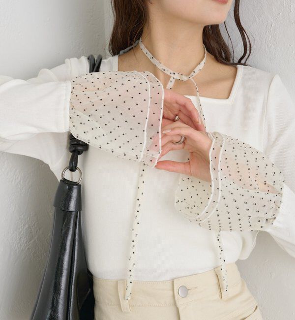  「袖口チュールロンT」|Tシャツ・カットソー|ホワイトその他3