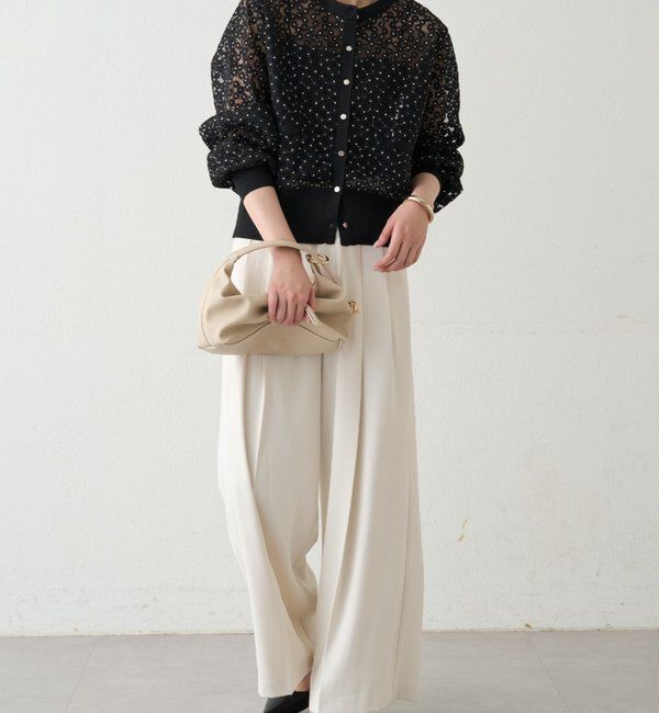  「コクーンスリーブフラワーカーデ」|ニット・セーター|