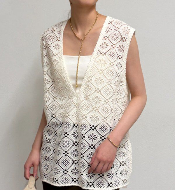  「レースジレ」|シャツ・ブラウス|オフホワイト