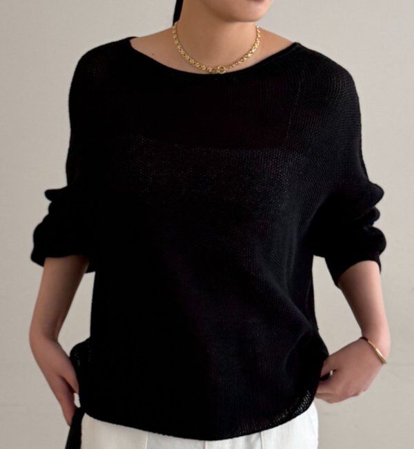  「ギマコットンニット」|ニット・セーター|ブラック