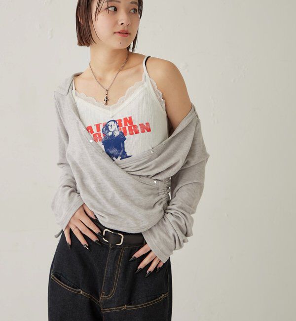  「シャーロットパターンメッシュレースキャミ」|キャミソール|