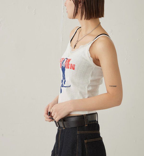  「シャーロットパターンメッシュレースキャミ」|キャミソール|