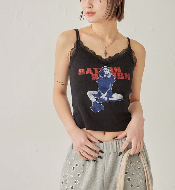  「シャーロットパターンメッシュレースキャミ」|キャミソール|