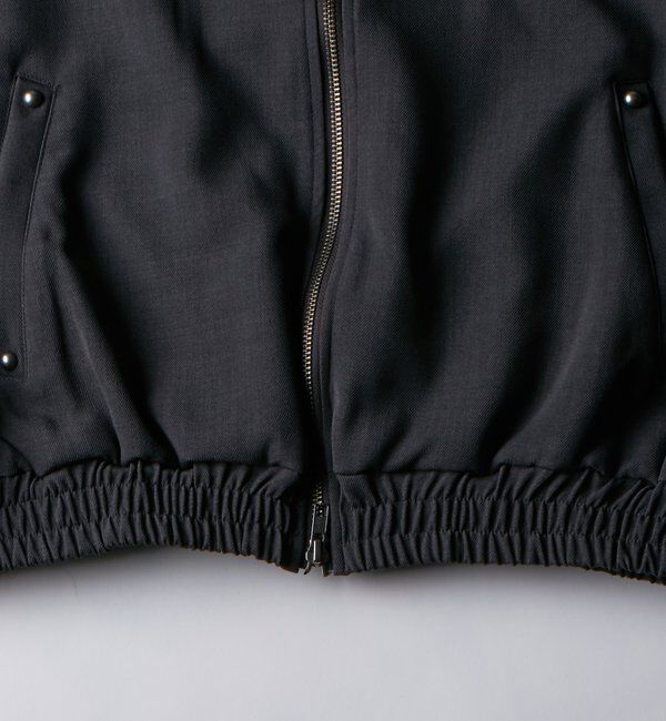  「ヘヴィトロピカル襟レザー切り替えジップブルゾン」|ブルゾン・スタジャン|