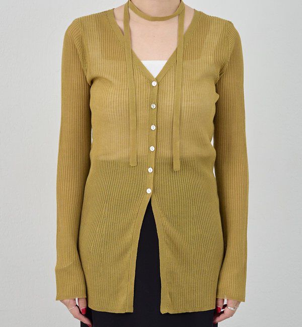  「【インフルエンサー＠komorin_コラボ】チョーカーリブカーディガン」|カーディガン|