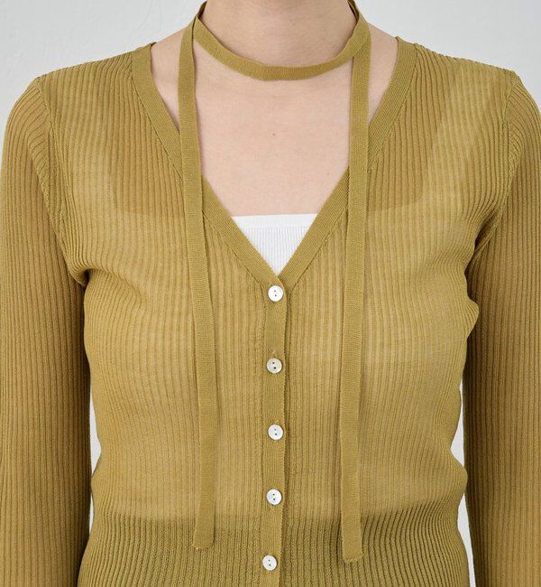  「【インフルエンサー＠komorin_コラボ】チョーカーリブカーディガン」|カーディガン|