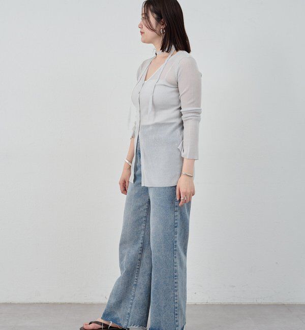  「【インフルエンサー＠komorin_コラボ】チョーカーリブカーディガン」|カーディガン|