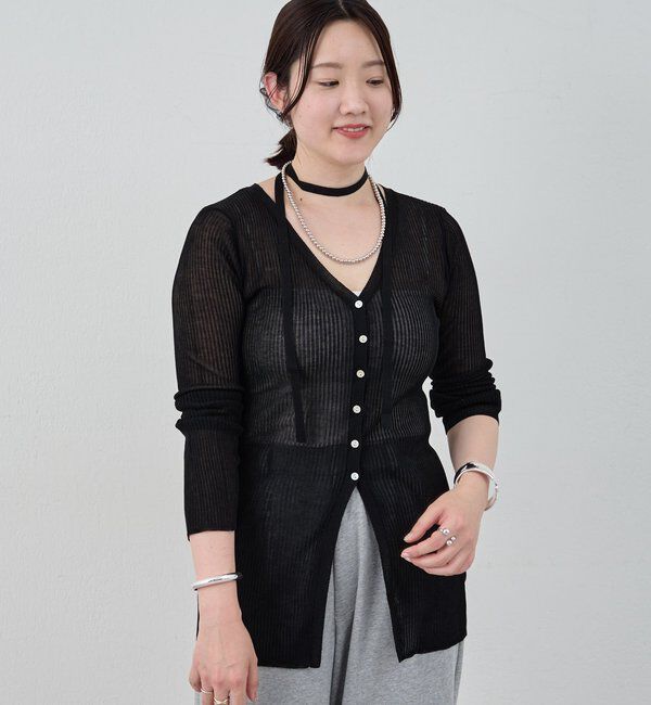  「【インフルエンサー＠komorin_コラボ】チョーカーリブカーディガン」|カーディガン|