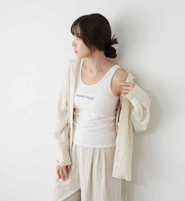 「【26SS予約】刺繍リブタンクトップ」|キャミソール|