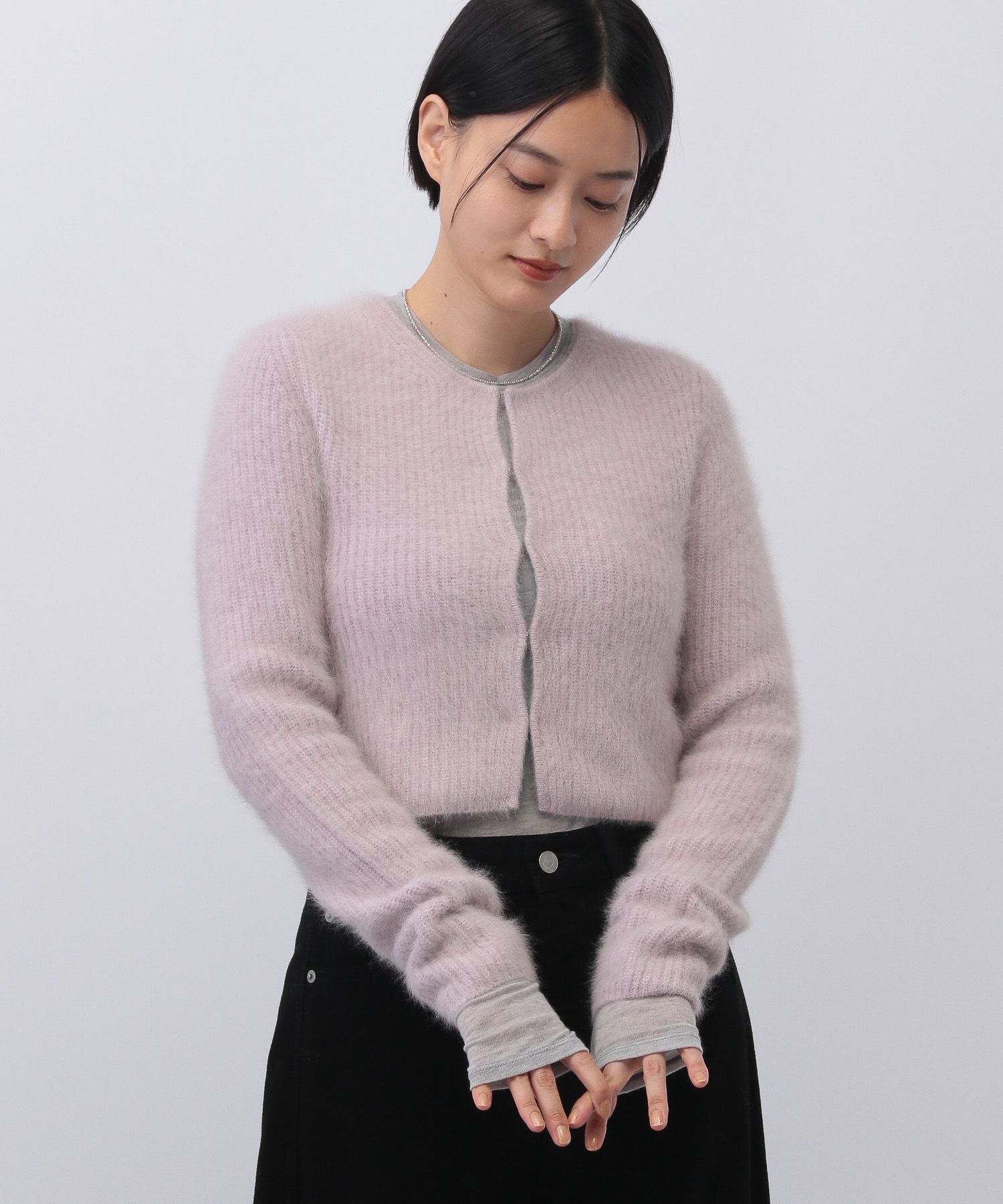 A part by 「フォックスカシミヤカーディガン」|ニット・セーター|ピンク