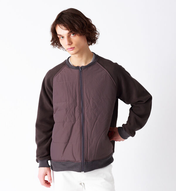 ABAHOUSE「フリースコンビ 中綿 ブルゾン」|ブルゾン・スタジャン|チャコールグレー