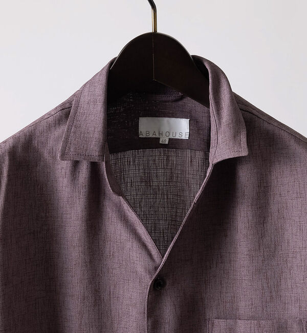 ABAHOUSE「リネンライク Vネック 半袖 シャツ」|シャツ・ブラウス|
