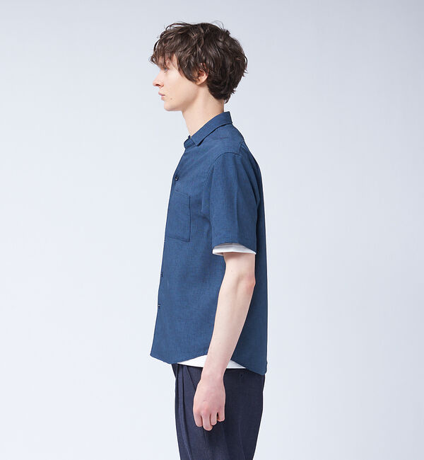 ABAHOUSE「リネンライク Vネック 半袖 シャツ」|シャツ・ブラウス|