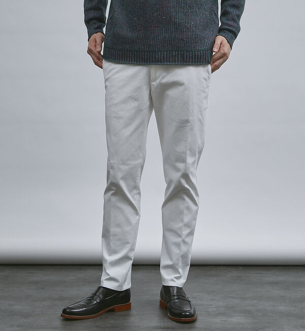 ABAHOUSE「ハイストレッチ コットン スラックス」|スラックス|ホワイト