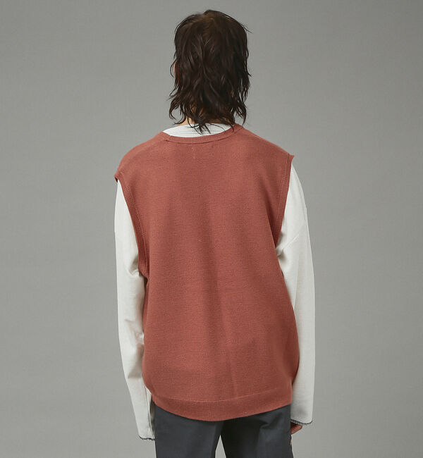 ABAHOUSE「PENNEYS /ペニーズ FOXワンポイントワッペン / Uネックベスト」|ニット・セーター|