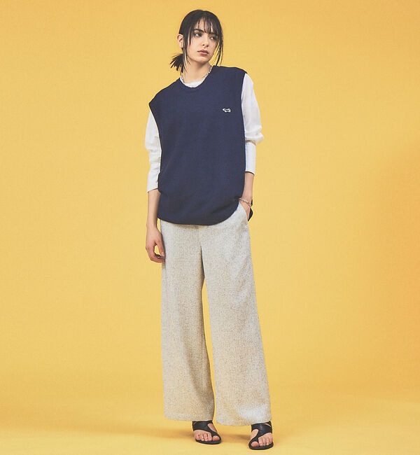 ABAHOUSE「PENNEYS /ペニーズ FOXワンポイントワッペン / Uネックベスト」|ニット・セーター|