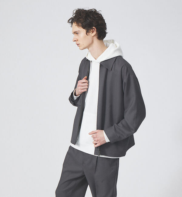 ABAHOUSE「【セットアップ対応】ポリカルゼ ジップブルゾン」|ブルゾン・スタジャン|チャコールグレー