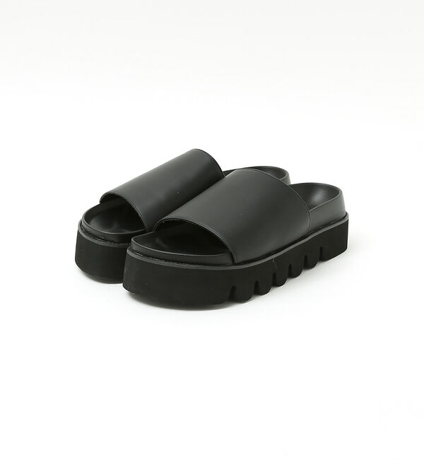 ABAHOUSE「ネオレザー　選べるボリュームソールサンダル / シャークソール / キャタピラー」|サンダル|ブラック