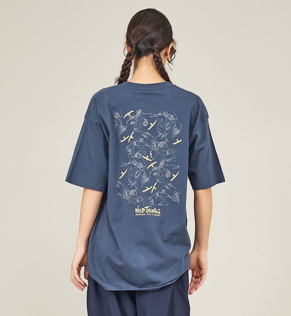 ABAHOUSE「【WILDTHINGS / ワイルドシングス】80'S CLIMBER TEE」|Tシャツ・カットソー|ネイビー