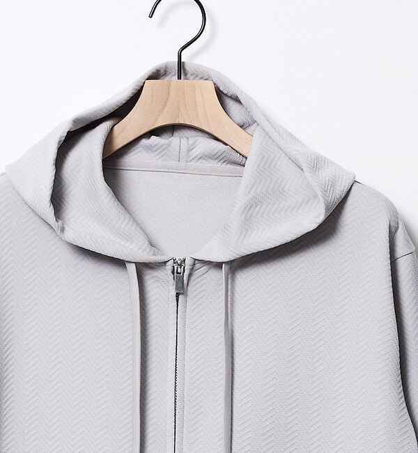 ABAHOUSE「ヘリンボーン ジャガード ジップパーカー【予約】」|パーカー|