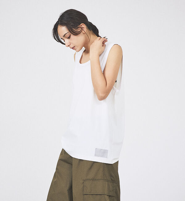 ABAHOUSE「【TAION / タイオン】FANCTION Tank-top ／ファンクション」|キャミソール|ホワイト