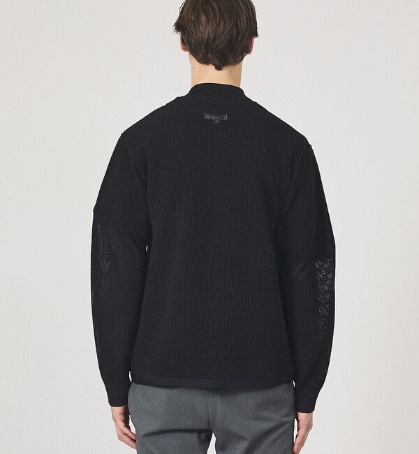 ABAHOUSE「2トーン シアーメッシュ 1ボタン カーディガン【予約】」|カーディガン|