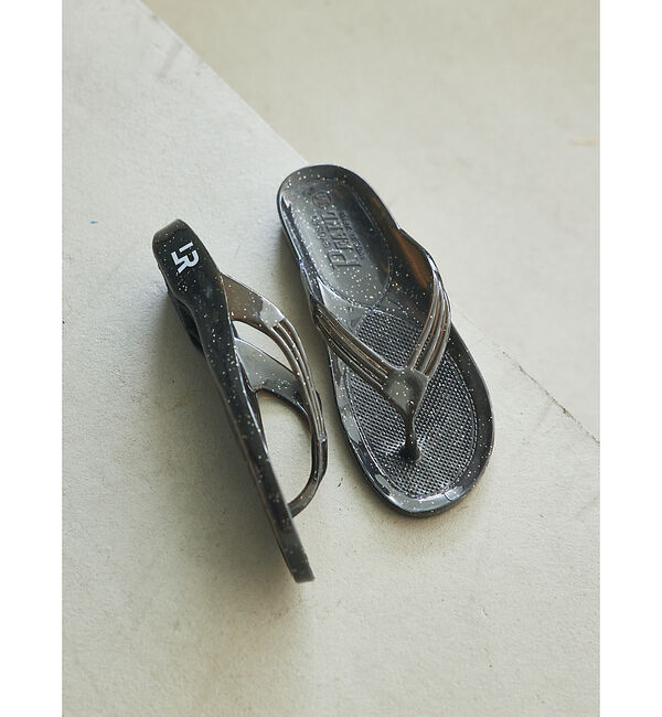 Rouge vif「別注【LAROUTE &times; GYOSAN】ロゴプリント ギョサン / ビーチサンダ」|サンダル|ブラック