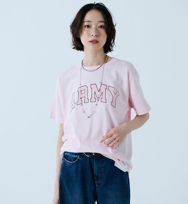Rouge vif「【JOHNBULL/ジョンブル】ARMY プリント S/S Tシャツ / 半袖T」|Tシャツ・カットソー|