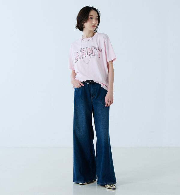 Rouge vif「【JOHNBULL/ジョンブル】ARMY プリント S/S Tシャツ / 半袖T」|Tシャツ・カットソー|