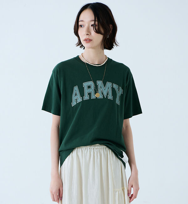 Rouge vif「【JOHNBULL/ジョンブル】ARMY プリント S/S Tシャツ / 半袖T」|Tシャツ・カットソー|