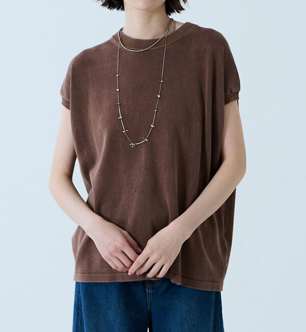 Rouge vif「【JOHNBULL/ジョンブル】ドライコットンピグメントフレンチニットT / フ」|ニット・セーター|ブラウン