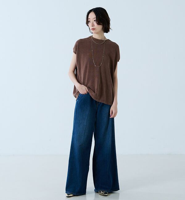 Rouge vif「【JOHNBULL/ジョンブル】ドライコットンピグメントフレンチニットT / フ」|ニット・セーター|