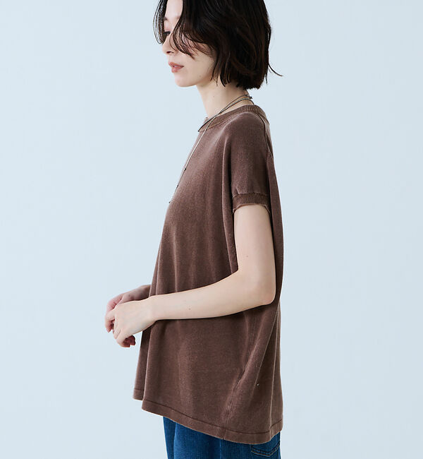 Rouge vif「【JOHNBULL/ジョンブル】ドライコットンピグメントフレンチニットT / フ」|ニット・セーター|