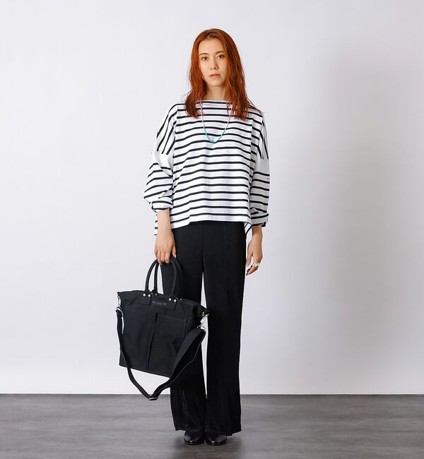 Rouge vif「【MONT KEMMEL/モン ケメル】ワイドバスクシャツ / ボーダーロングス」|Tシャツ・カットソー|