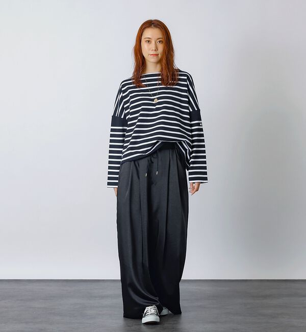 Rouge vif「【MONT KEMMEL/モン ケメル】ワイドバスクシャツ / ボーダーロングス」|Tシャツ・カットソー|