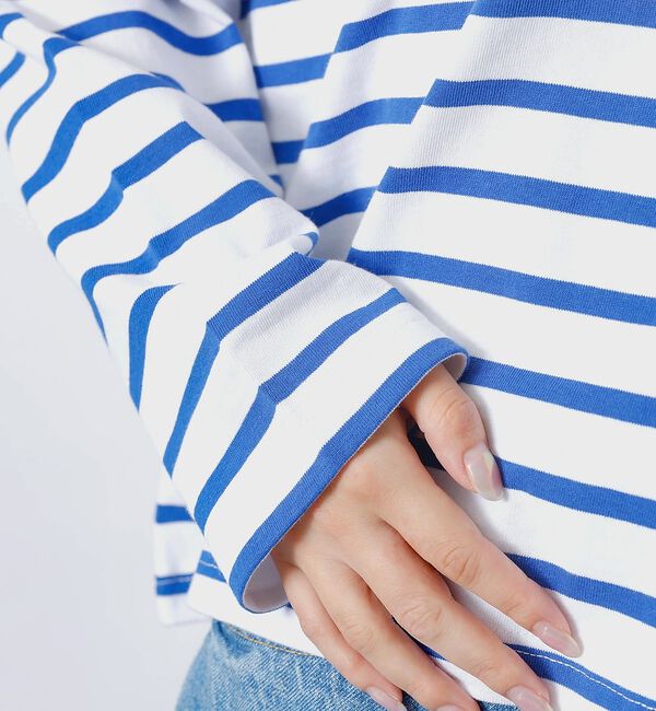 Rouge vif「【MONT KEMMEL/モン ケメル】ワイドバスクシャツ / ボーダーロングス」|Tシャツ・カットソー|