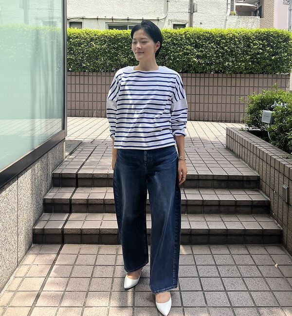 Rouge vif「【MONT KEMMEL/モン ケメル】ワイドバスクシャツ / ボーダーロングス」|Tシャツ・カットソー|