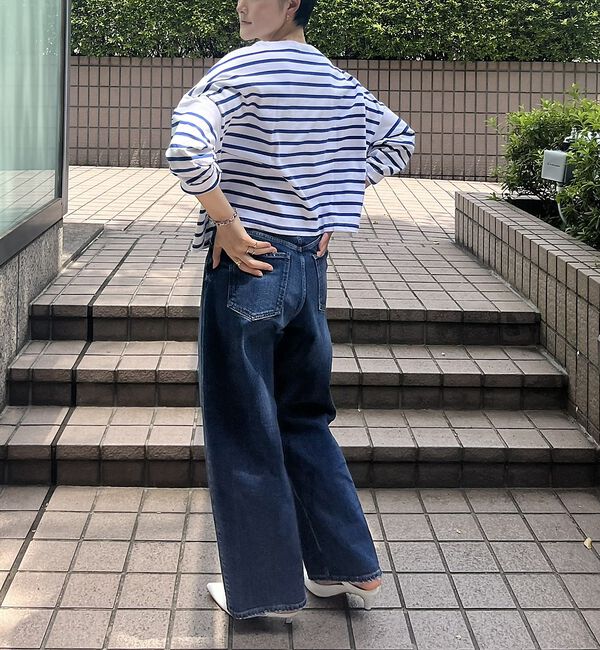 Rouge vif「【MONT KEMMEL/モン ケメル】ワイドバスクシャツ / ボーダーロングス」|Tシャツ・カットソー|