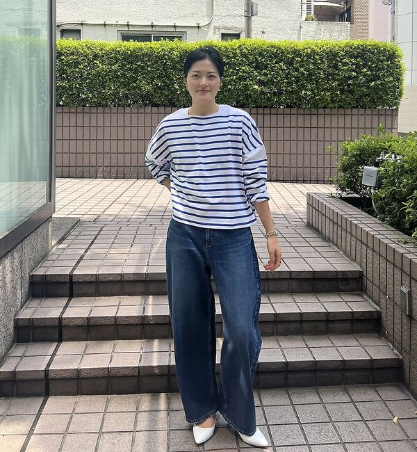 Rouge vif「【MONT KEMMEL/モン ケメル】ワイドバスクシャツ / ボーダーロングス」|Tシャツ・カットソー|