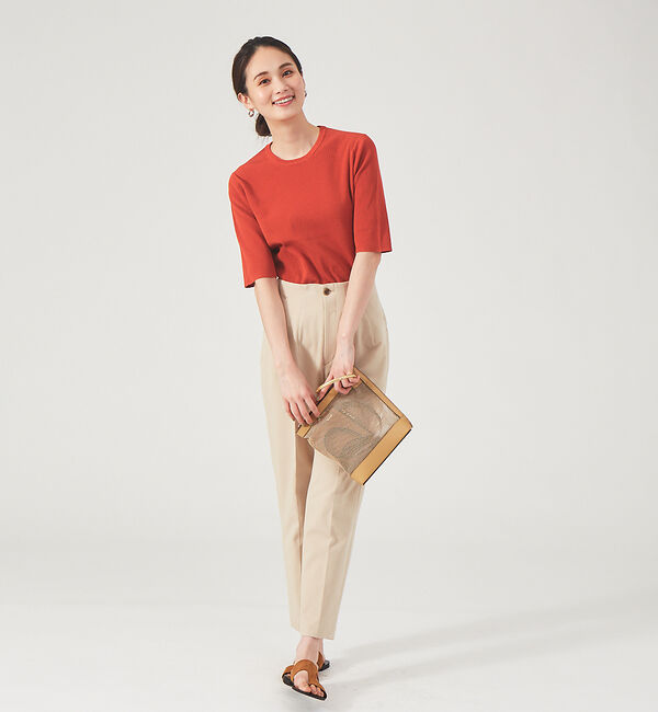 qualite「ウォッシャブルクルーネックニットT」|ニット・セーター|